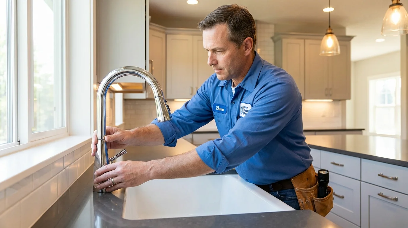 Kitchen faucet installation by Johns Plumbing LLC in Essex Fells